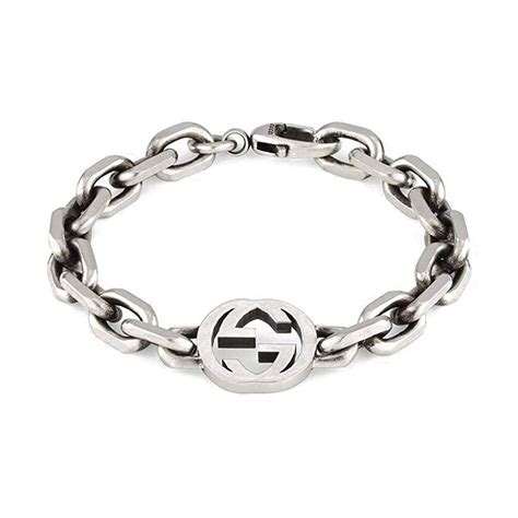 mens silver chain gucci|gucci silver chain bracelet.